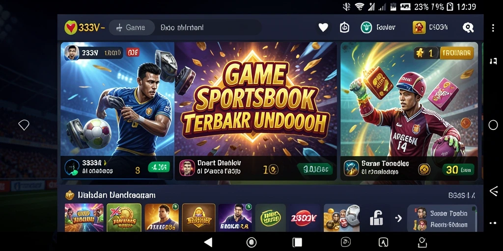Screenshot utama 333V menampilkan antarmuka taruhan olahraga yang interaktif.