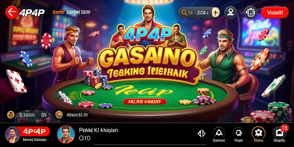 Screenshot gameplay 4P4P menampilkan suasana kasino yang menarik dan seru.