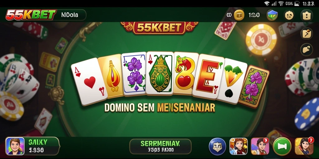 Tampilan menarik gameplay Domino di 55KBET.