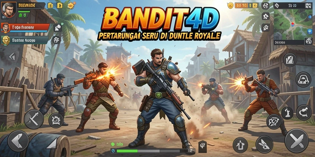 Gameplay mendebarkan dalam pertandingan Battle Royale BANDIT4D.