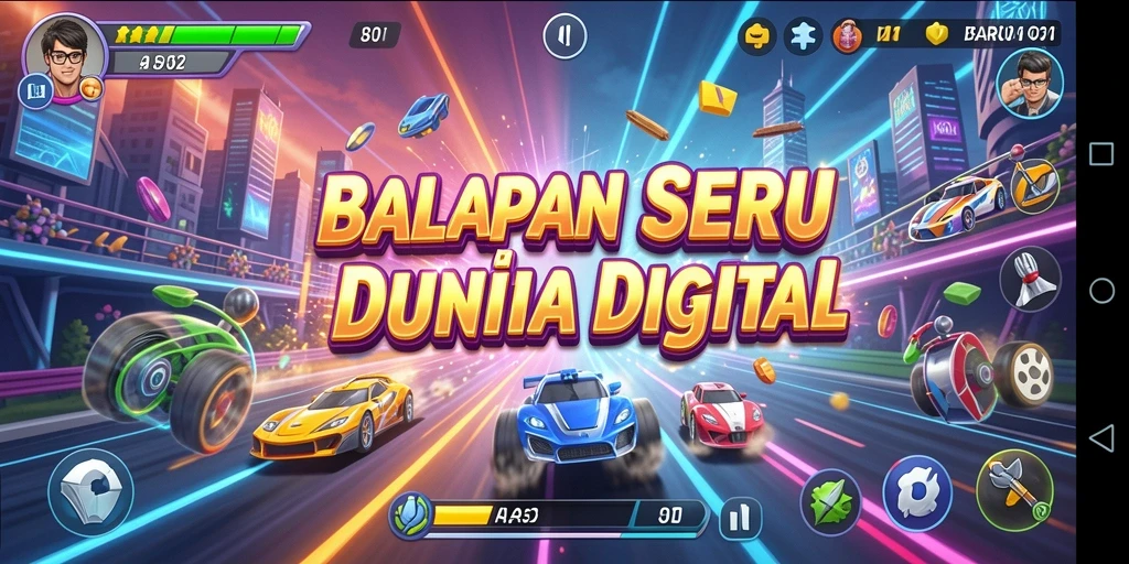 Tampilan gameplay seru dari balapan di BARU01.