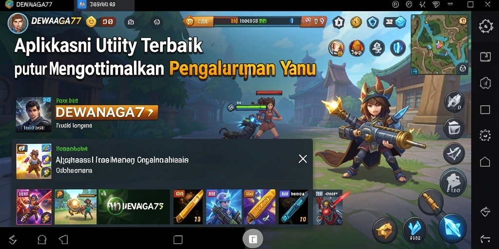 Tampilan interface utama aplikasi DEWANAGA77 yang sederhana dan mudah digunakan.