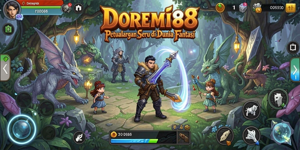 Screenshot gameplay DOREMI88 dengan petualangan seru dan misi menantang.