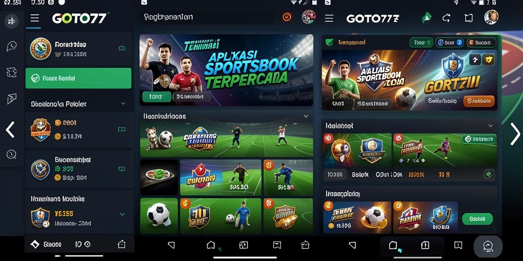 Tampilan gameplay sportsbook GOTO77 dengan berbagai pilihan taruhan.