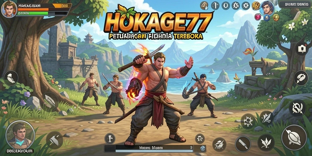 Screenshot gameplay HOKAGE77 menampilkan petualangan mendalam di dunia Open World.