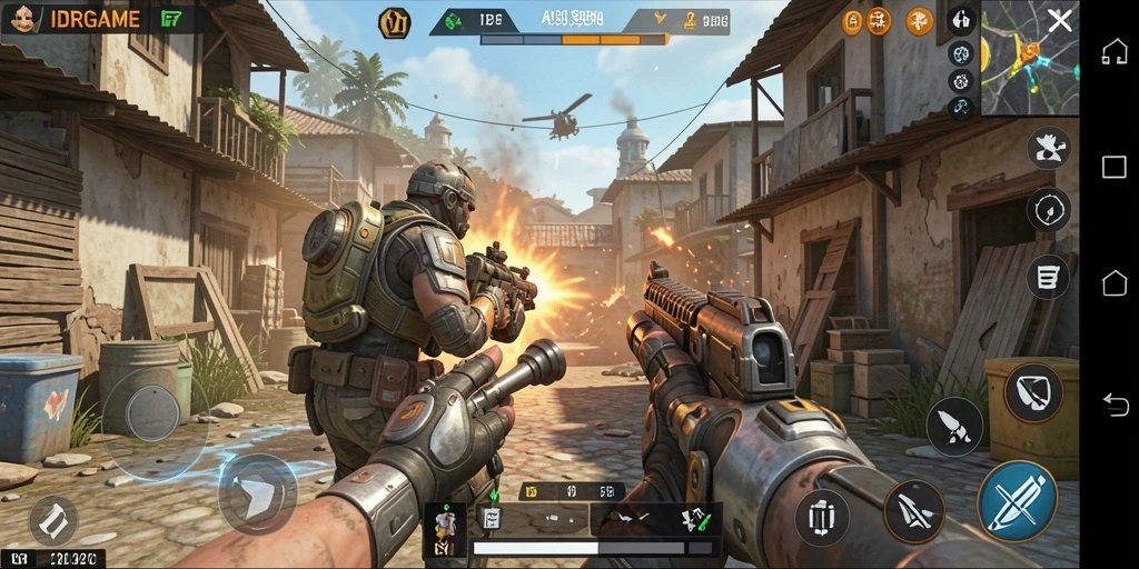 Screenshot menunjukkan aksi menegangkan dari gameplay IDRGAME TPS.