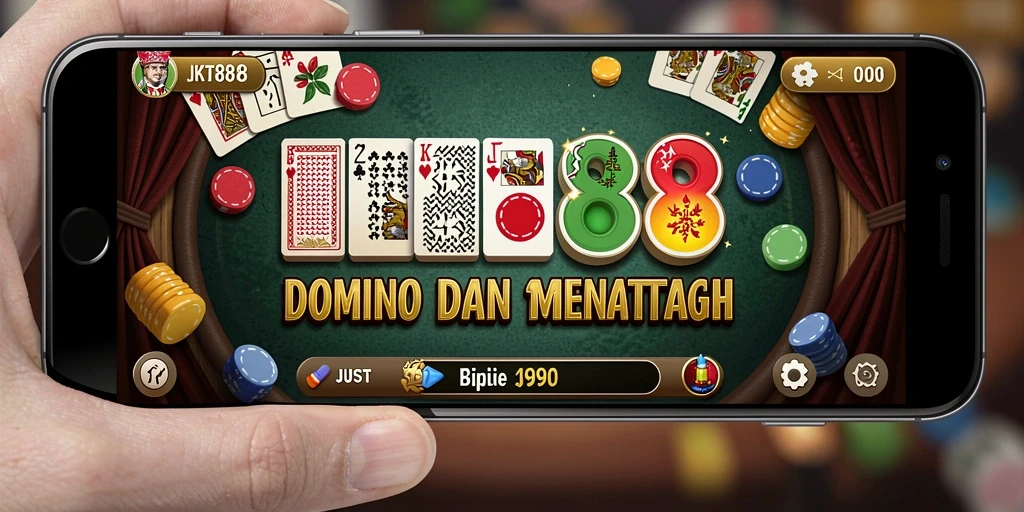Tangkapan layar utama JKT88 menampilkan gameplay domino yang intens dan interaktif.