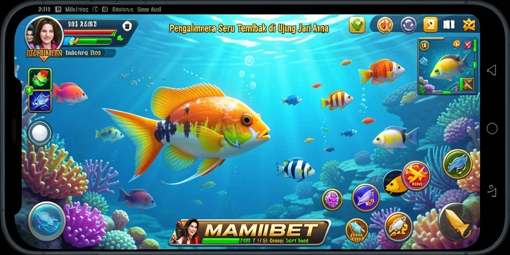 Screenshot gameplay MAMIBET dengan suasana tembak ikan yang seru.