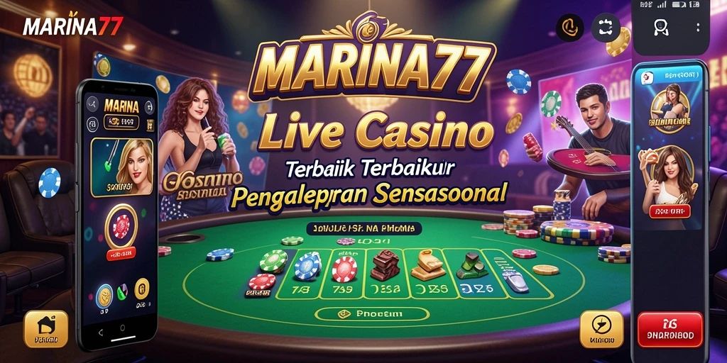 Tampilan gameplay Live Casino MARINA77 yang menarik dan interaktif.