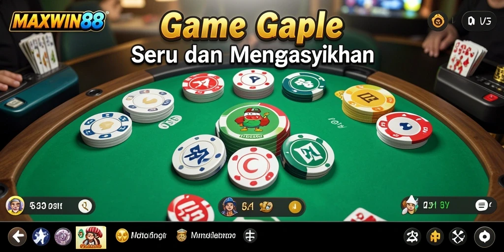 Screenshot gameplay seru dari permainan Gaple MAXWIN88.