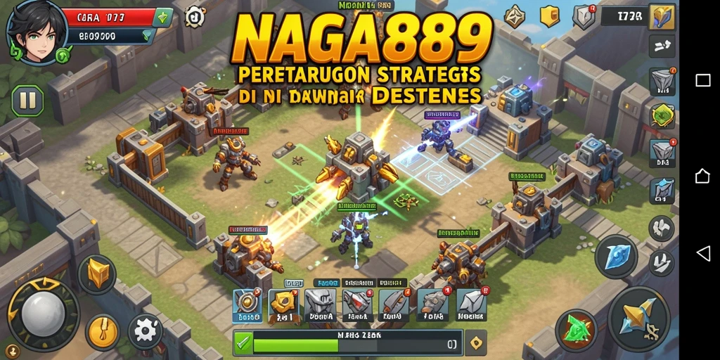 Gameplay menegangkan di NAGA889 dengan menara yang terpasang siap berperang.