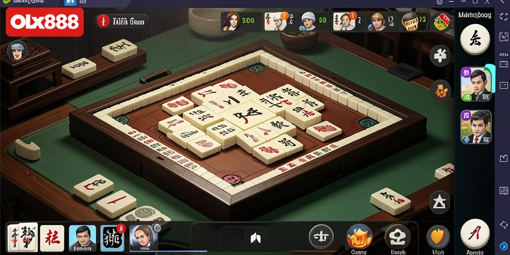 Tampilan gameplay menarik dari OLX888 dalam permainan Mahjong.