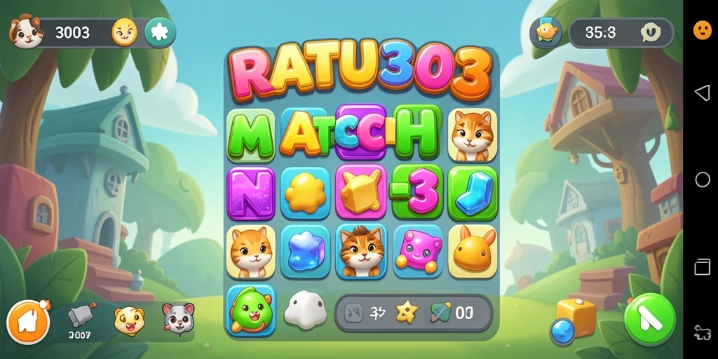Tangkapan layar gameplay <strong>RATU303</strong> menunjukkan keseruan mencocokkan objek.