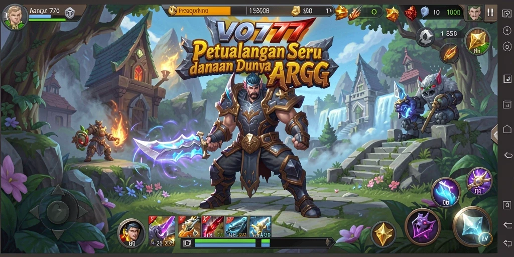 Screenshot menarik dari gameplay VO777 menampilkan aksi pertempuran yang mendebarkan di dunia fantasi ARPG.