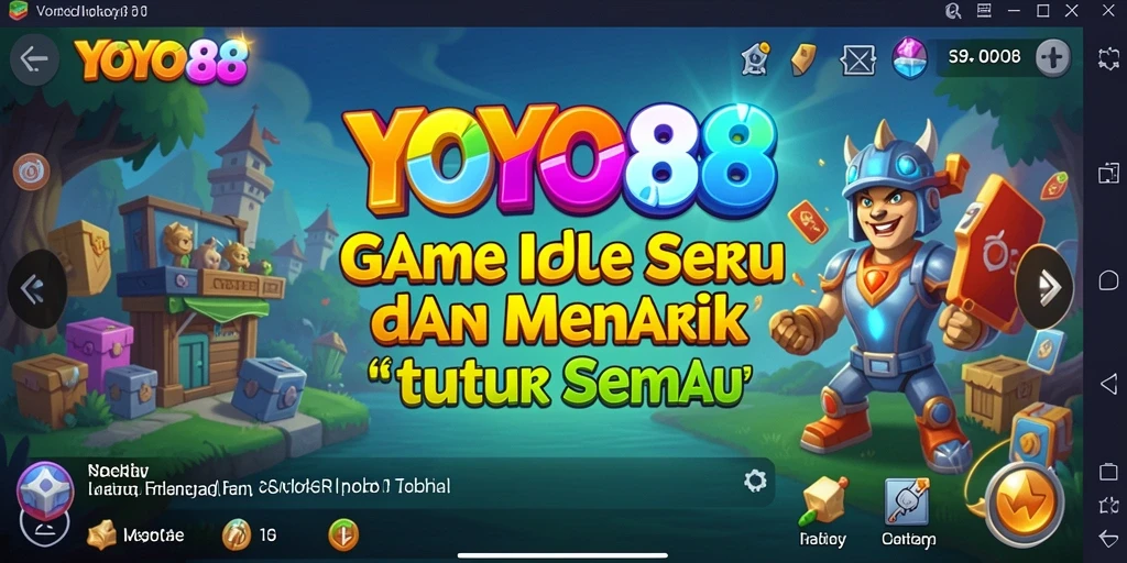 Screenshot gameplay YOYO88 menampilkan kemajuan karakter dalam mode Idle.
